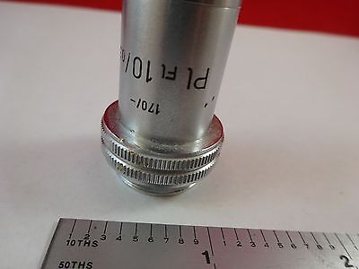 MICROSCOPE PART LEITZ GERMANY OBJECTIVE PL FL 10X OPTICS AS IS BIN#K9-B-24