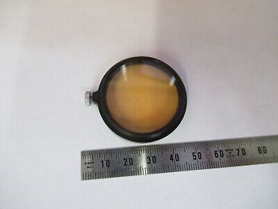 ERNST LEITZ N.Y. ORANGE FILTER MICROSCOPE PART OPTICS AS PICTURED #82-A-11