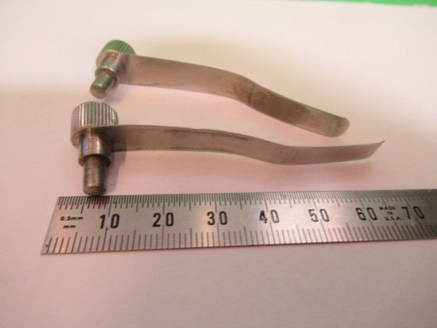 SPENCER AO PAIR CLIPS ANTIQUE MICROSCOPE PART AS PICTURED #H9-A-25