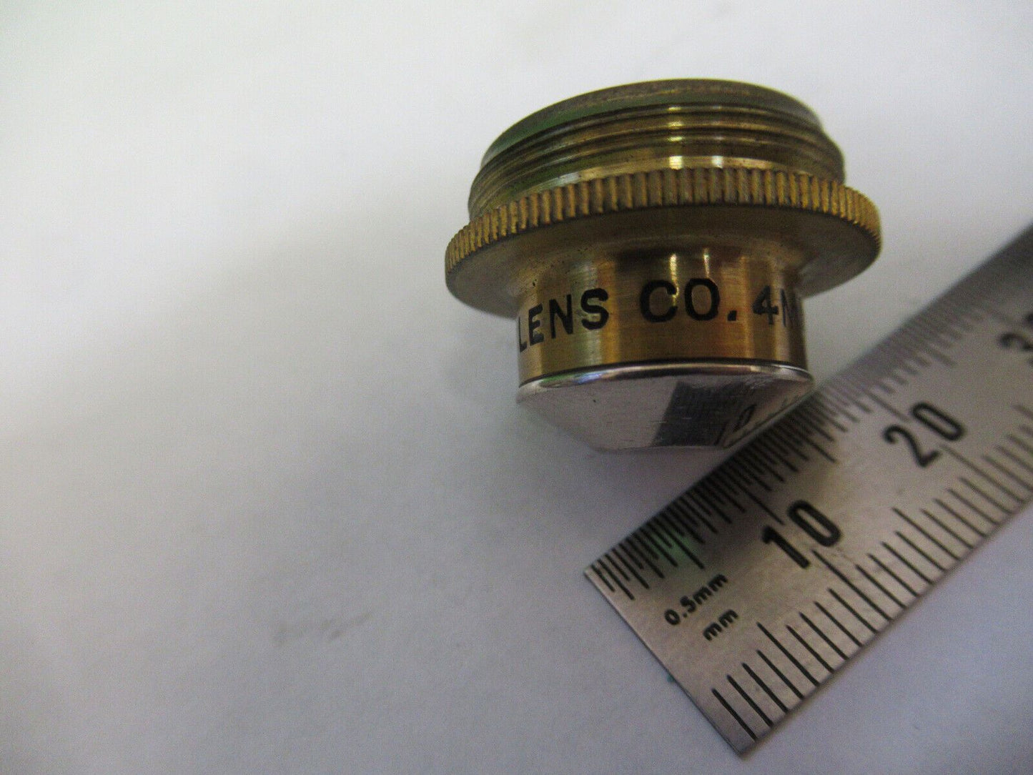 ANTIQUE SPENCER AO BRASS OBJECTIVE 4mm MICROSCOPE PART AS PICTURED &75-B-09