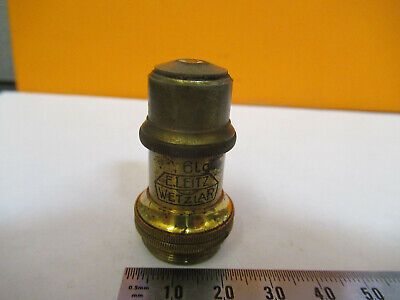 ANTIQUE BRASS LEITZ WEZLAR OBJECTIVE LENS MICROSCOPE PART AS PICTURED &8Y-A-114