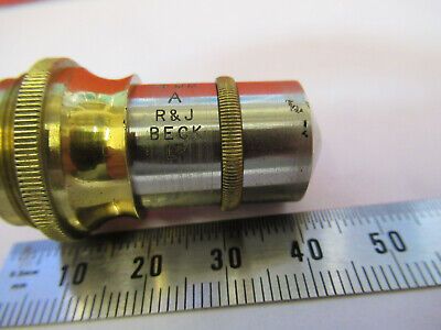 ANTIQUE BRASS BECK OPTICS OBJECTIVE MICROSCOPE PART LONDON AS PICTURED &87-FT-43