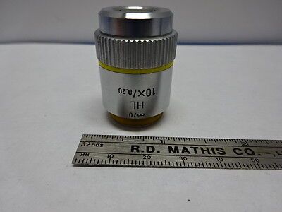 MICROSCOPE PART OBJECTIVE LEITZ WETZLAR GERMANY HL10X 569186 OPTICS AS IS #84-23