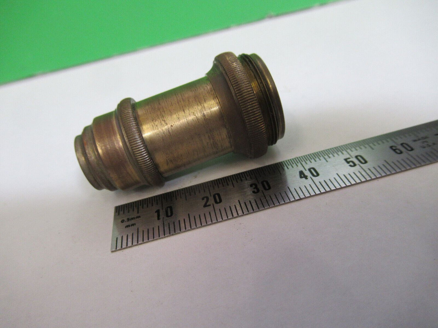 ANTIQUE BRASS ERNST LEITZ  "7"  OBJECTIVE MICROSCOPE AS PICTURED #H3-A-46