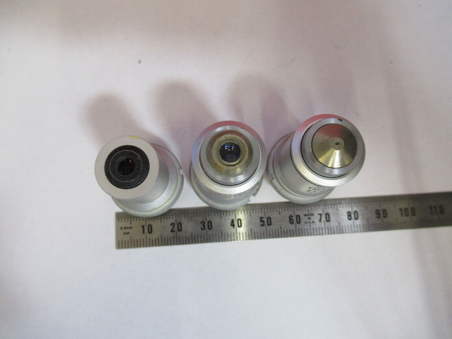 LOT NIKON JAPAN OBJECTIVES 10 40 100X OPTICS MICROSCOPE PART AS PICTURED S6-A-32