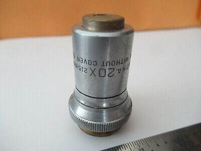 BAUSCH LOMB 20X /215 OBJECTIVE LENS MICROSCOPE PART AS PICTURED &F5-A-151