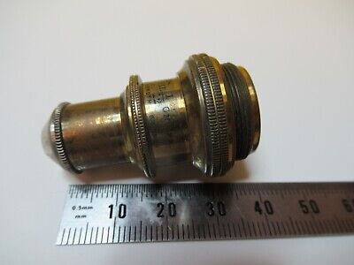 ANTIQUE BRASS OBJECTIVE BAUSCH LOMB 1/12 OPTICS MICROSCOPE as pictured &14-C-02