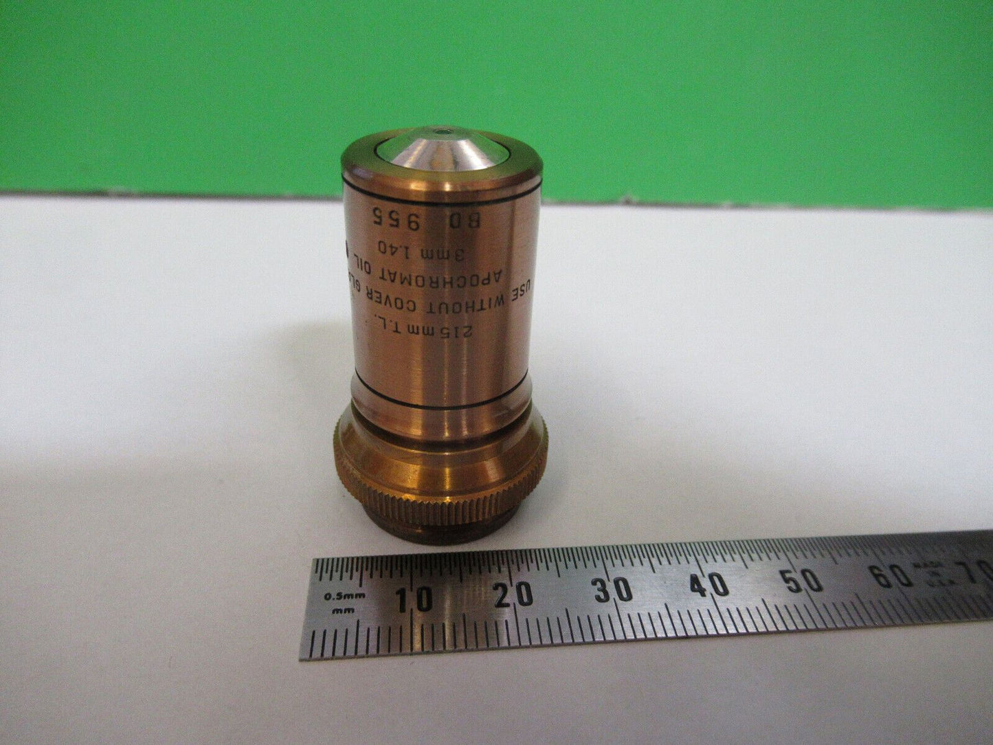 ANTIQUE BRASS BAUSCH LOMB APO 3mm /215 OBJECTIVE MICROSCOPE AS PICTURED #H3-A-17