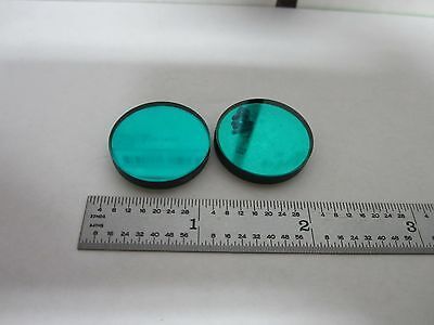 MICROSCOPE PART LOT 2 EA FILTER GREEN OPTICS  BIN#N6-20