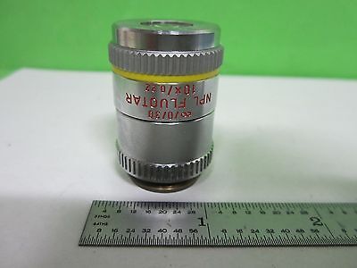 MICROSCOPE PART LEITZ NPL 10X FLUOTAR OBJECTIVE INFINITY AS IS OPTICS BIN#T5-63