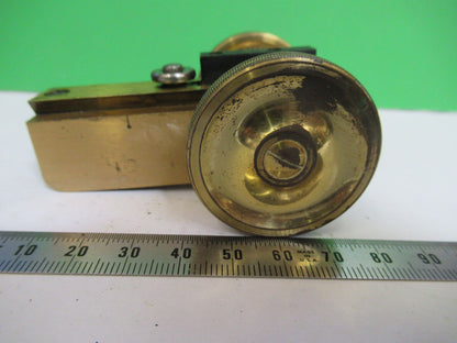 ANTIQUE MICROSCOPE PART LEITZ GERMANY BRASS GROSS STAGE  AS PICTURED &Z9-A-186