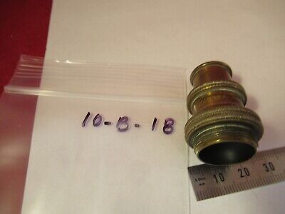 ANTIQUE BRASS OBJECTIVE BAUSCH LOMB 8mm MICROSCOPE OPTICS AS PICTURED #10-B-18