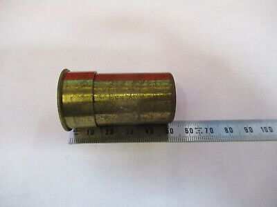 EMPTY ANTIQUE BRASS CANISTER OBJECTIVE LEITZ MICROSCOPE PART AS PIC &87-FT-60