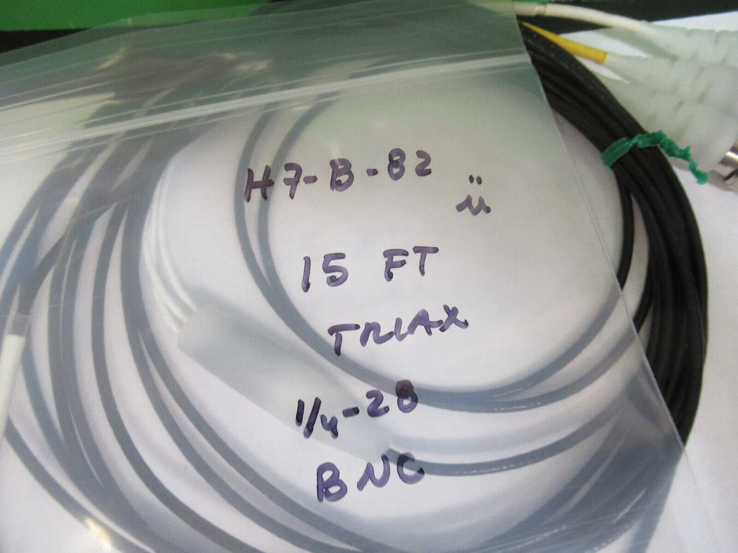 15 FEET TRIAXIAL CABLE  1/4-28 TO BNC for PIEZO ACCELEROMETER PICTURED H7-B-82