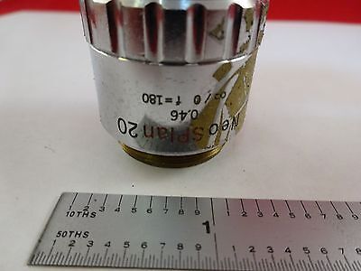 FOR PARTS MICROSCOPE OBJECTIVE OLYMPUS NEO PLAN 20X OPTICS AS IS BIN#L3-E-29