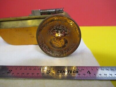 ANTIQUE BRASS SPENCER BUFFALO STAGE MICROMETER MICROSCOPE PART AS PIC &FT-6-150