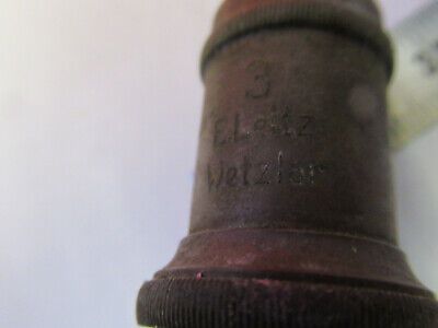 ANTIQUE BRASS LEITZ GERMANY OBJECTIVE "3" MICROSCOPE PART AS PICTURED F6-B-112