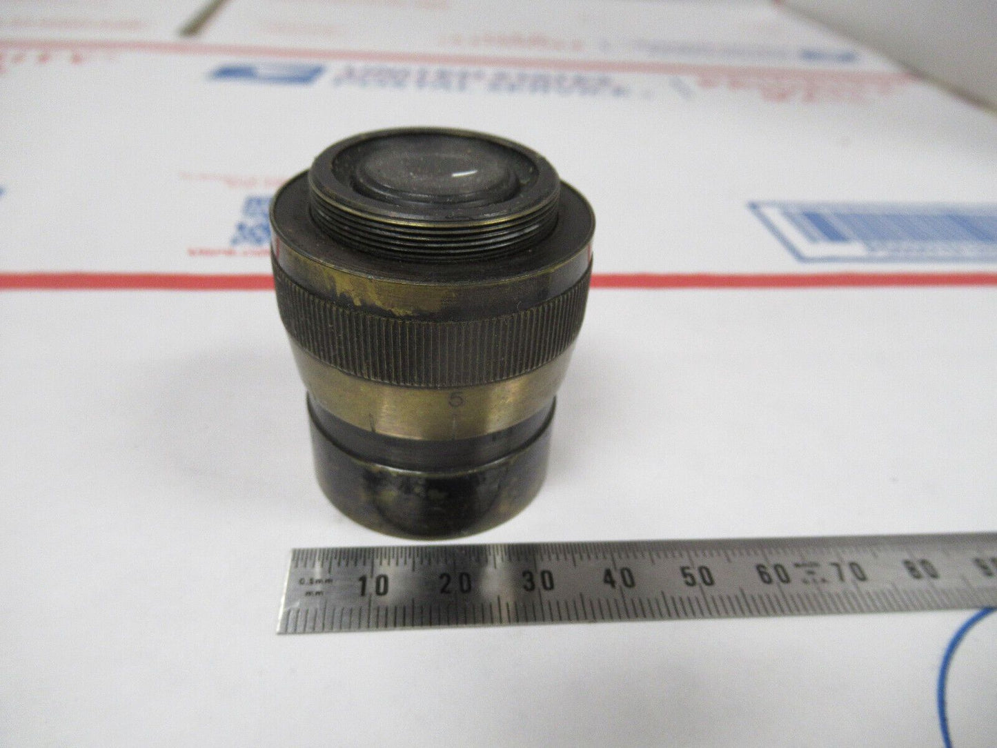 RARE BRASS OCULAR EYEPIECE ANTIQUE OPTICS LENS AS PICTURED &W7-B-49