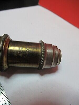 ANTIQUE ERNST LEITZ GERMANY BRASS OBJECTIVE MICROSCOPE PART AS PIC Q1-A-65