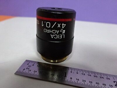 LEICA GERMANY OBJECTIVE ACHRO 4X OPTICS MICROSCOPE PART AS PICTURED &Z4-17