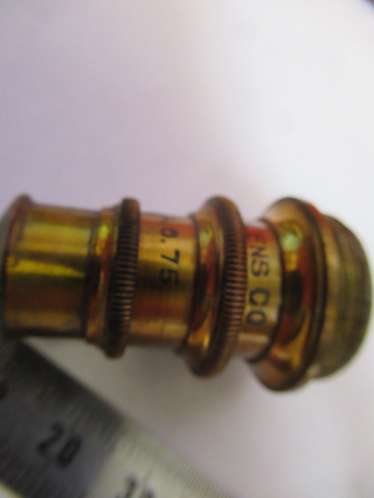 ANTIQUE BRASS SPENCER 4mm OBJECTIVE MICROSCOPE PART AS PICTURED #R3-C-47