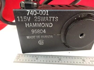 MICROSCOPE PART HAMMOND 115V 25W LAMP ILLUMINATOR OPTICS AS IS B#Y2-A-03