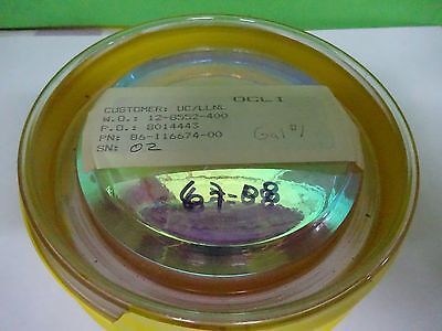 OPTICAL ZERODUR DICHROIC MIRROR 4" DIAMETER Convex LASER OPTICS AS IS B#67-08