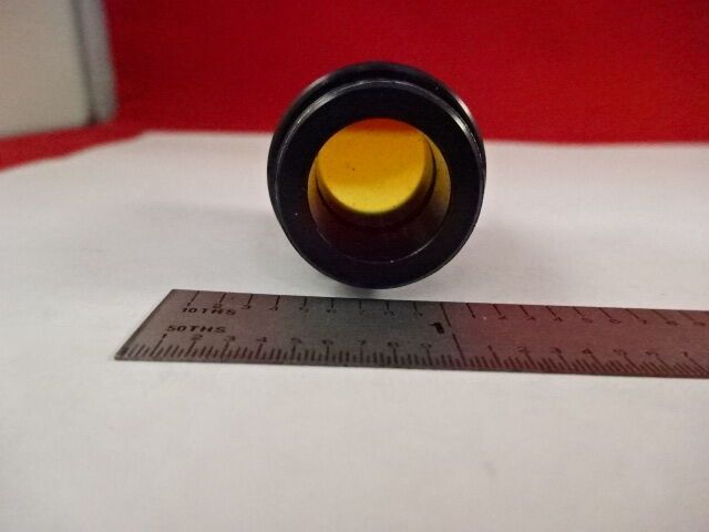 MICROSCOPE PART RARE FILTER YELLOW 1.0 mm OBJECTIVE OPTICS AS IS #R6-B-60