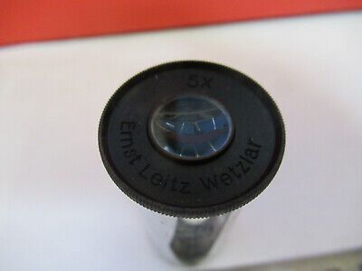 ANTIQUE ERNST LEITZ WETZLAR 5X EYEPIECE MICROSCOPE PART AS PICTURED  &B3-B-40