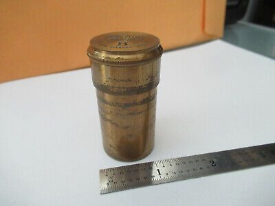 CARL ZEISS JENA "B" EMPTY BRASS OBJECTIVE CAN MICROSCOPE AS PICTURED &F5-A-106