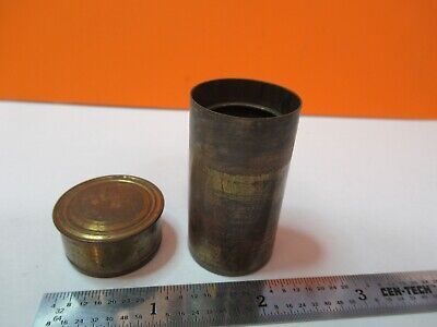 ANTIQUE BRASS EMPTY OBJECTIVE CONTAINER MICROSCOPE PART AS PICTURED &7B-B-57