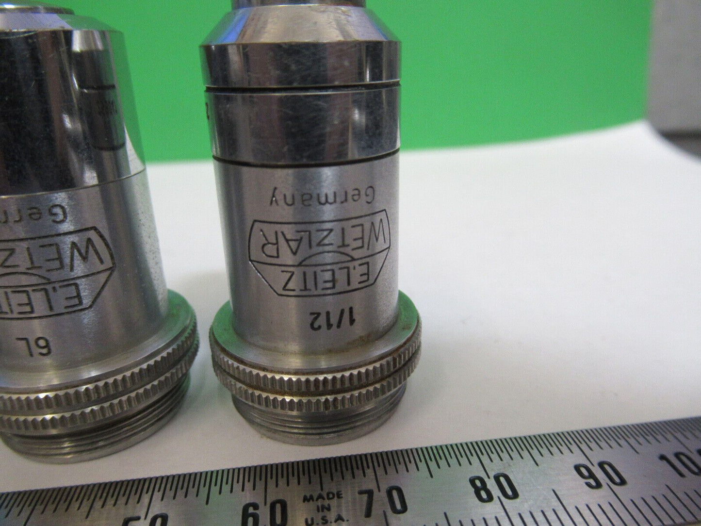 LOT OBJECTIVES LENSES ERNST LEITZ GERMANY MICROSCOPE PART AS PICTURED &S9-B-55