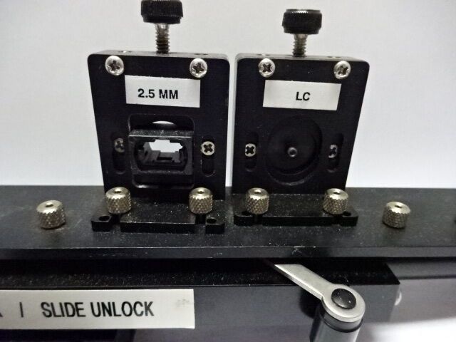 OPTICAL FIBER OPTICS FIXTURE RETICLE + MITUTOYO MICROMETER OPTICS AS IS #84-36