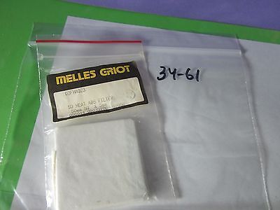 OPTICAL MELLES GRIOT HEAT FILTER SQUARE 50 mm LASER OPTICS BIN#34-61