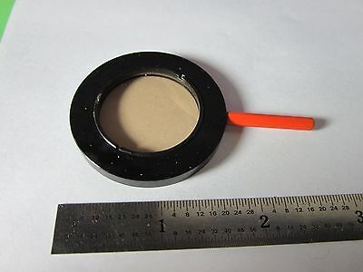 MICROSCOPE PART OPTICAL ORANGE FILTER OPTICS AS IS BIN#34-37