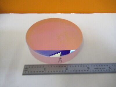 OPTICAL FLAT COATED 3" DIAMETER FUSED SILICA LASER OPTICS AS PICTURED &16-A-07