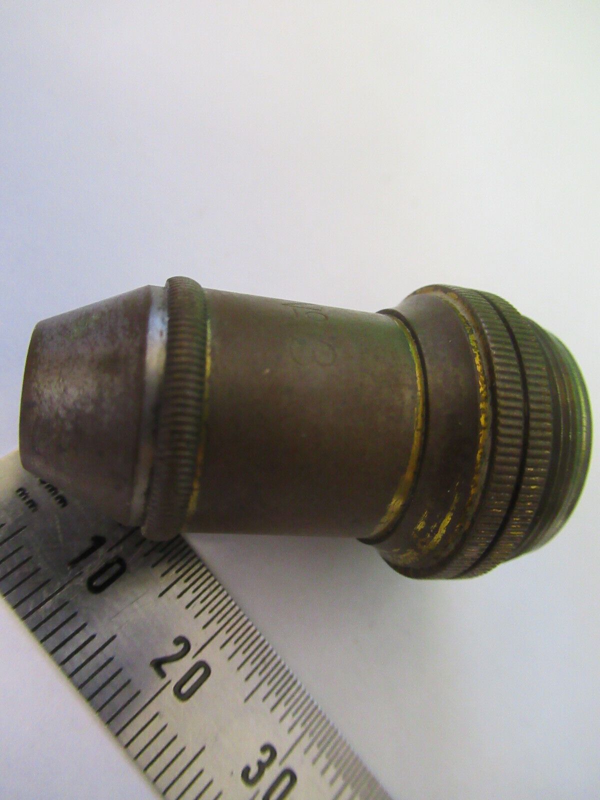 ANTIQUE BRASS REICHERT OBJECTIVE OPTICS MICROSCOPE PART AS PICTURED &R3-B-18