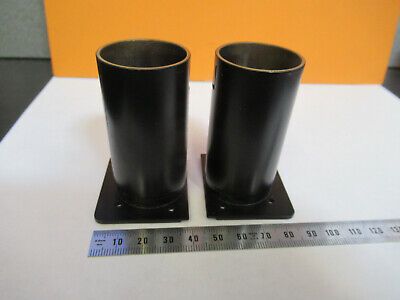 LEICA DMRB BRASS EYEPIECE OCULAR HOLDER PAIR MICROSCOPE PART AS PICTURED R7-A-49