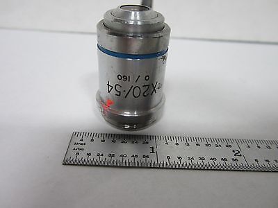 OPTICAL MICROSCOPE BECK ENGLAND OBJECTIVE 20X OPTICS BIN#L3-31