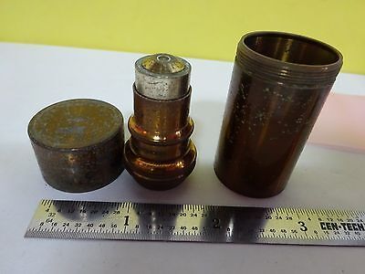 MICROSCOPE PART ANTIQUE OBJECTIVE BRASS BAUSCH LOMB OPTICS AS IS BIN#X3-42