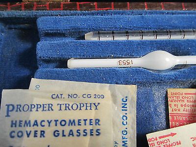 VINTAGE PROPPER TROPHY HEMACYTOMETER BLOOD PIPETTES LOT sku#20