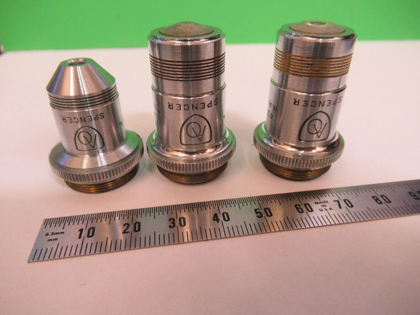 ANTIQUE SPENCER OBJECTIVE LOT LENSES MICROSCOPE PART AS PICTURED &Q4-A-04