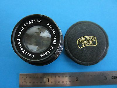 RARE MICROSCOPE OBJECTIVE LENS CARL ZEISS JENA GERMANY PLANAR 4.5X 7.5cm OPTICS