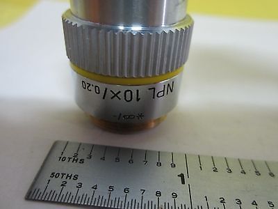 FOR PARTS MICROSCOPE LEITZ GERMANY OBJECTIVE 10X NPL OPTICS AS IS BIN#T9-44