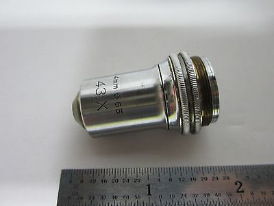 MICROSCOPE VINTAGE PART OPTICAL OBJECTIVE BAUSCH LOMB 43X OPTICS AS IS BN#E2-13