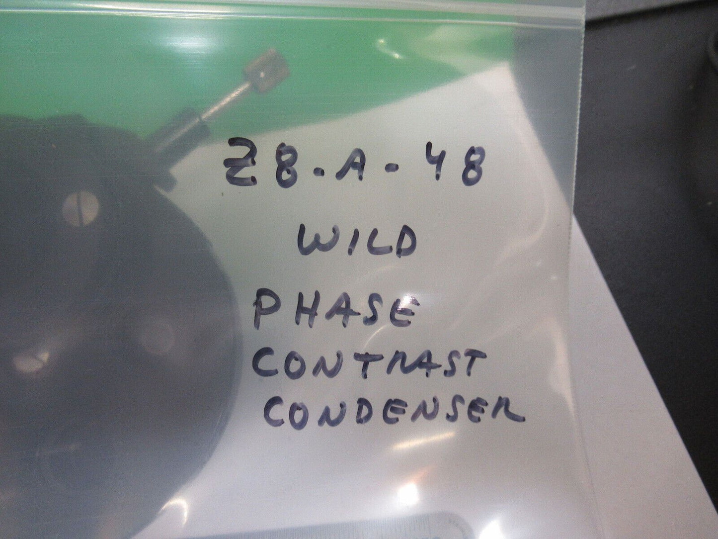 WILD HEERBURGG PHASE CONTRAST CONDENSER MICROSCOPE PART AS PICTURED &Z8-A-48