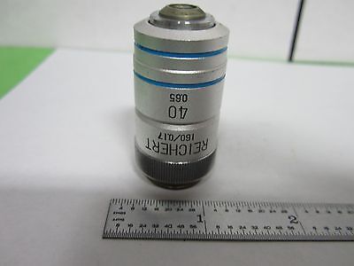 MICROSCOPE PART REICHERT OBJECTIVE 40X OPTICS AS IS BIN#M7-29