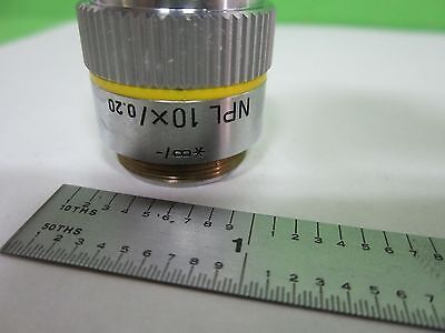 MICROSCOPE PART LEITZ GERMANY OBJECTIVE NPL 10X INFINITY OPTICS AS IS BIN#T1-38