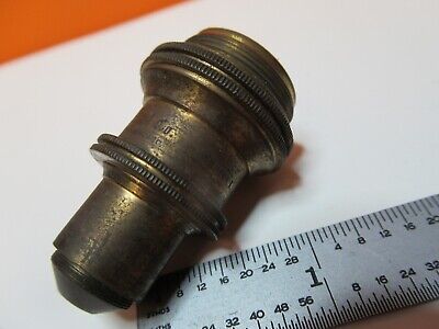 ANTIQUE BAUSCH LOMB BRASS OBJECTIVE 1/8 MICROSCOPE PART AS PICTURED &17-A-74