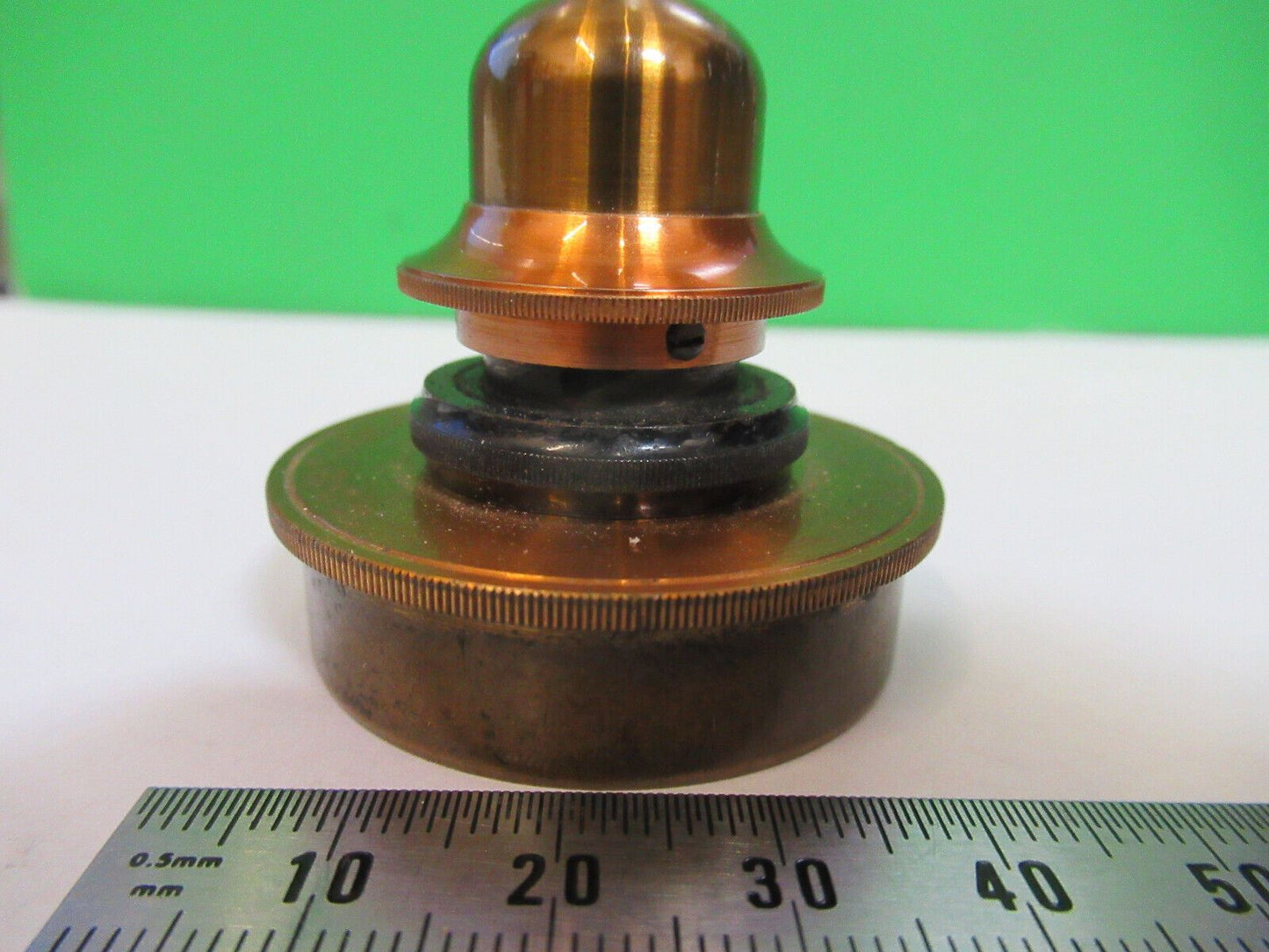 ANTIQUE BRASS CONDENSER PIECE UK ENGLAND MICROSCOPE PART AS PICTURED P2-B-84